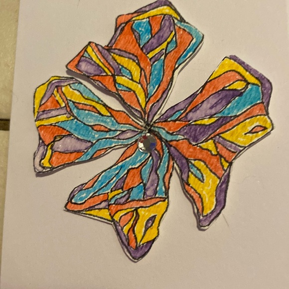 4 Pack of Original Blank Art Cards Each w a Unique Watercolour Flower Cutouts - Picture 5 of 7